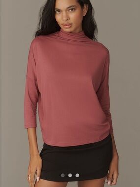 By Anthropologie Dolman Turtleneck Top Size Small Dusted Plum NWT